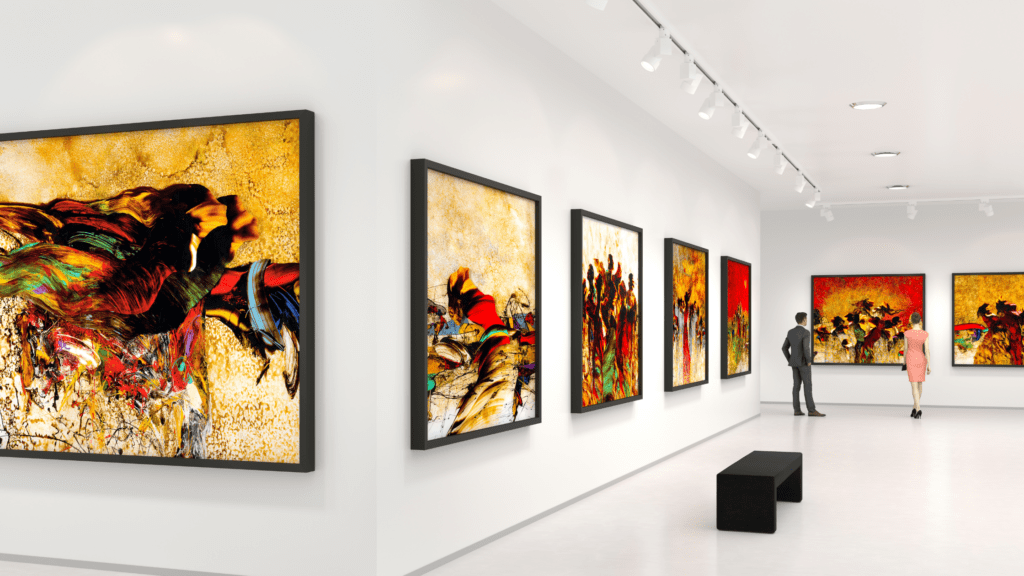 viewing art work to buy