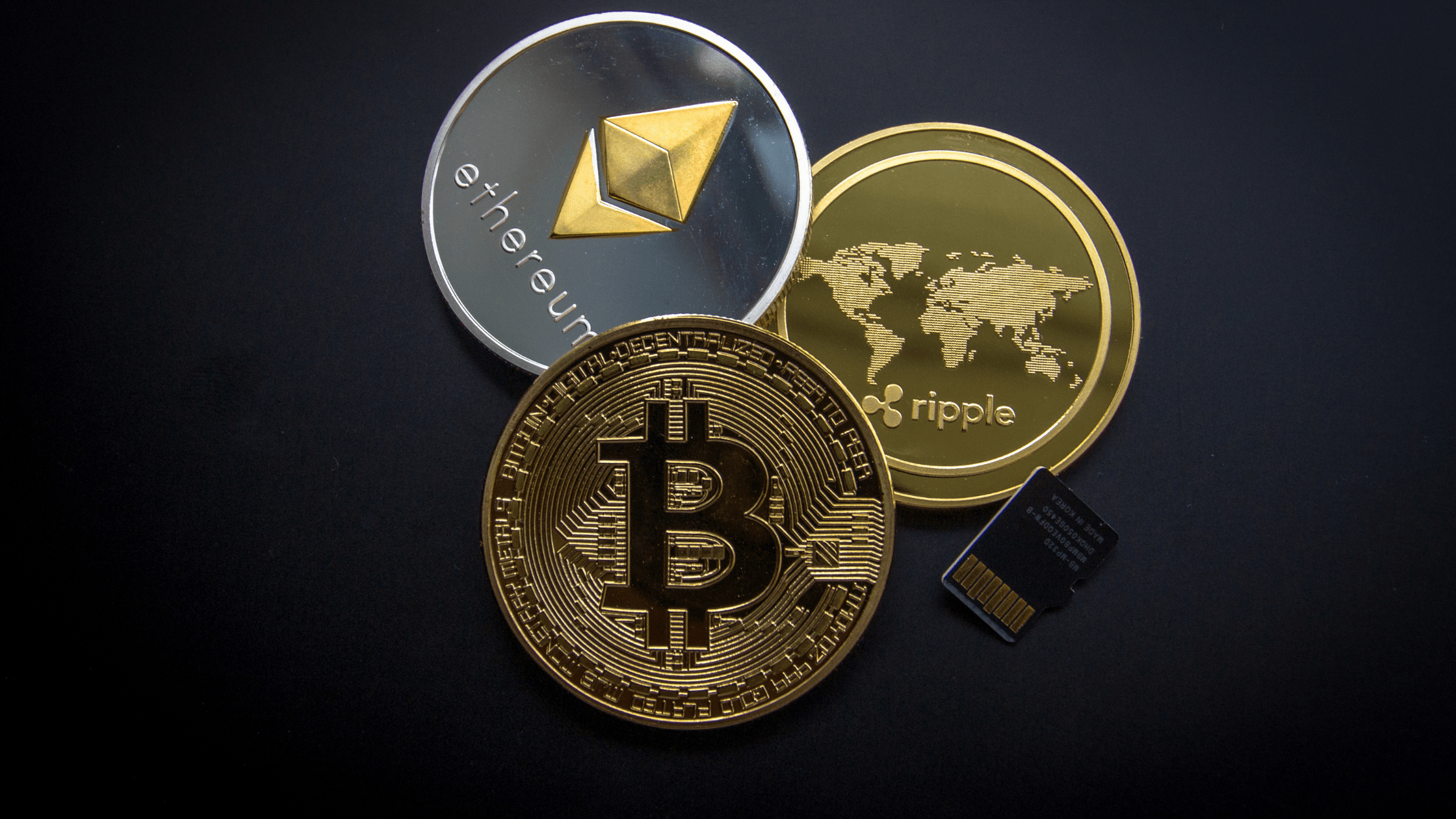 ETH, BTC and XRP coins
